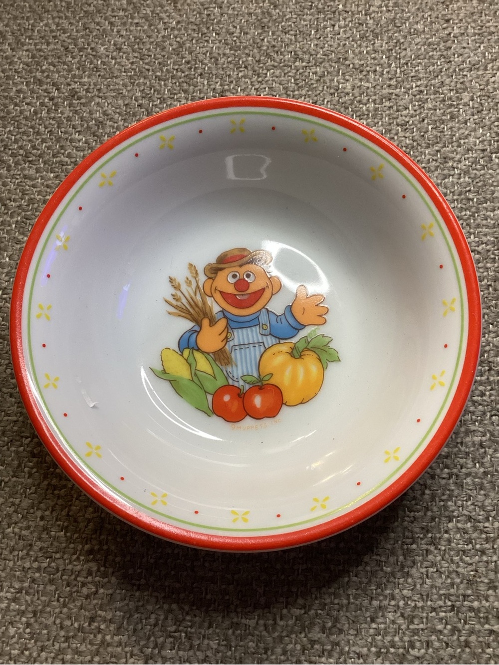 Newcor Sesame Street Ernie Cereal Bowl Vintage Going To Market